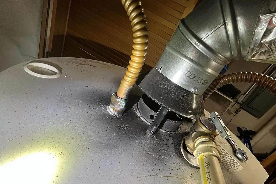 Professional water heater repair with gas and vent inspection